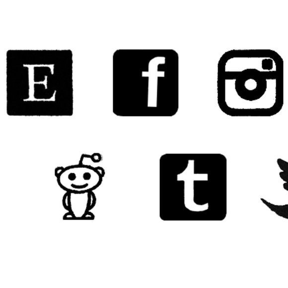 Social Media Icons Rubber Stamp set Phone app Ipad icon social networking - Picture 16 of 16